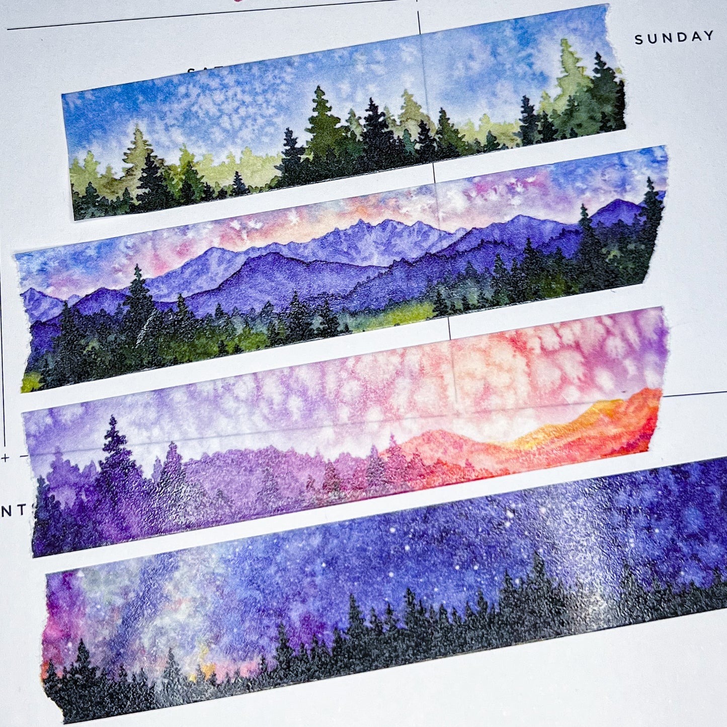 Evergreen Trees Washi Tape, Single Roll, 2cm Wide & 10m Long