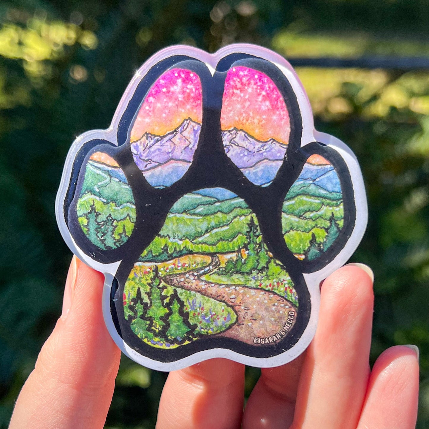 Adventure Dog Paw, 3” Acrylic Magnet