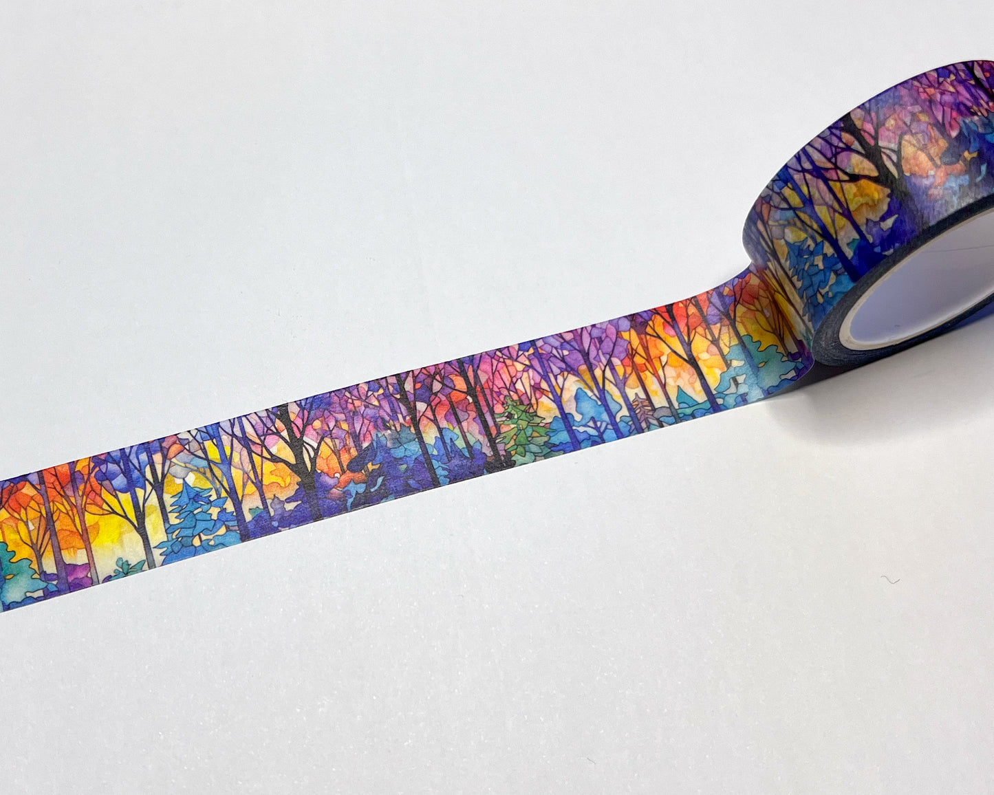 Mosaic Rainbow Forest Washi Tape, Size 2cm Wide by 10m Long