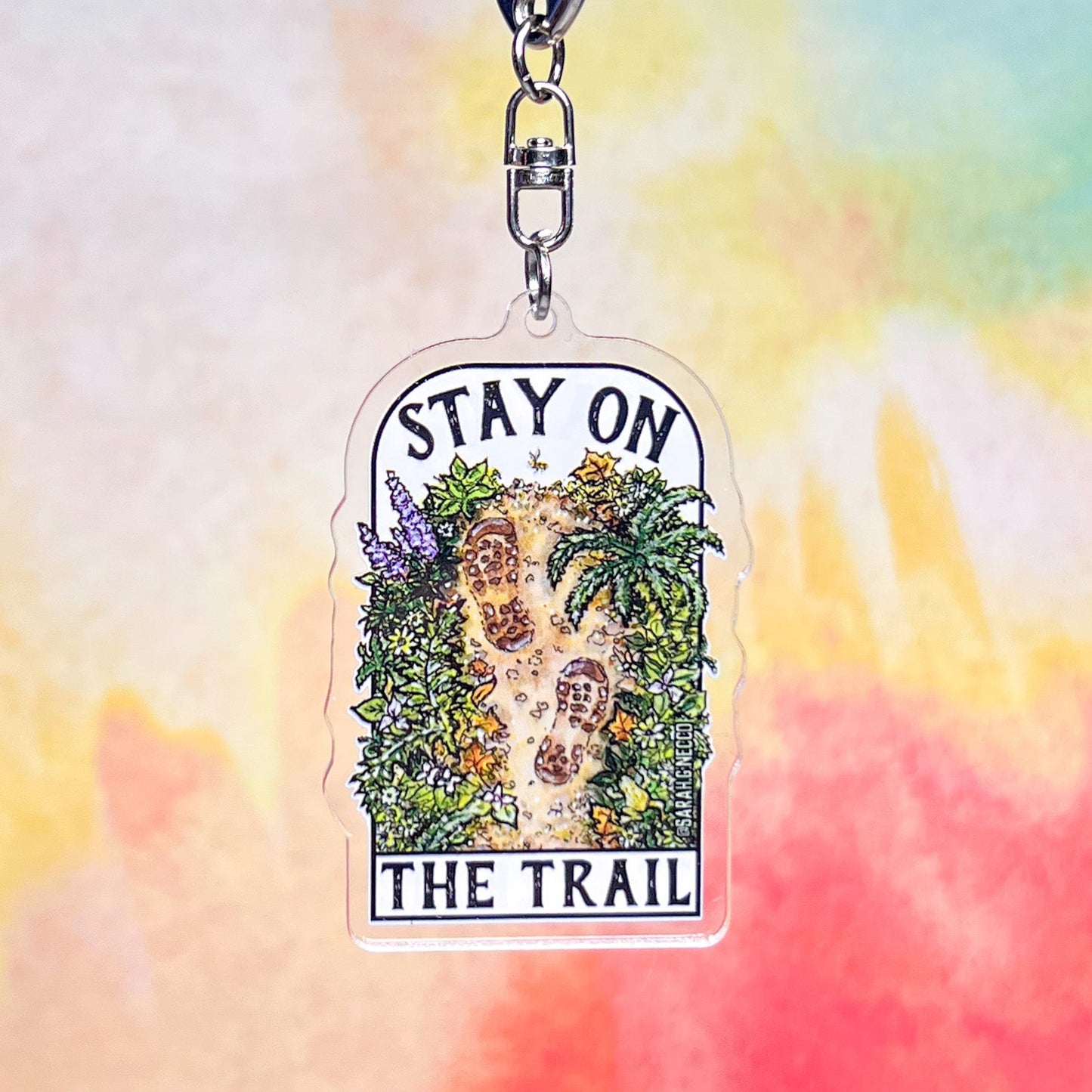 Stay On the Trail, 2" Double-Sided Acrylic High Quality Artist Keychain