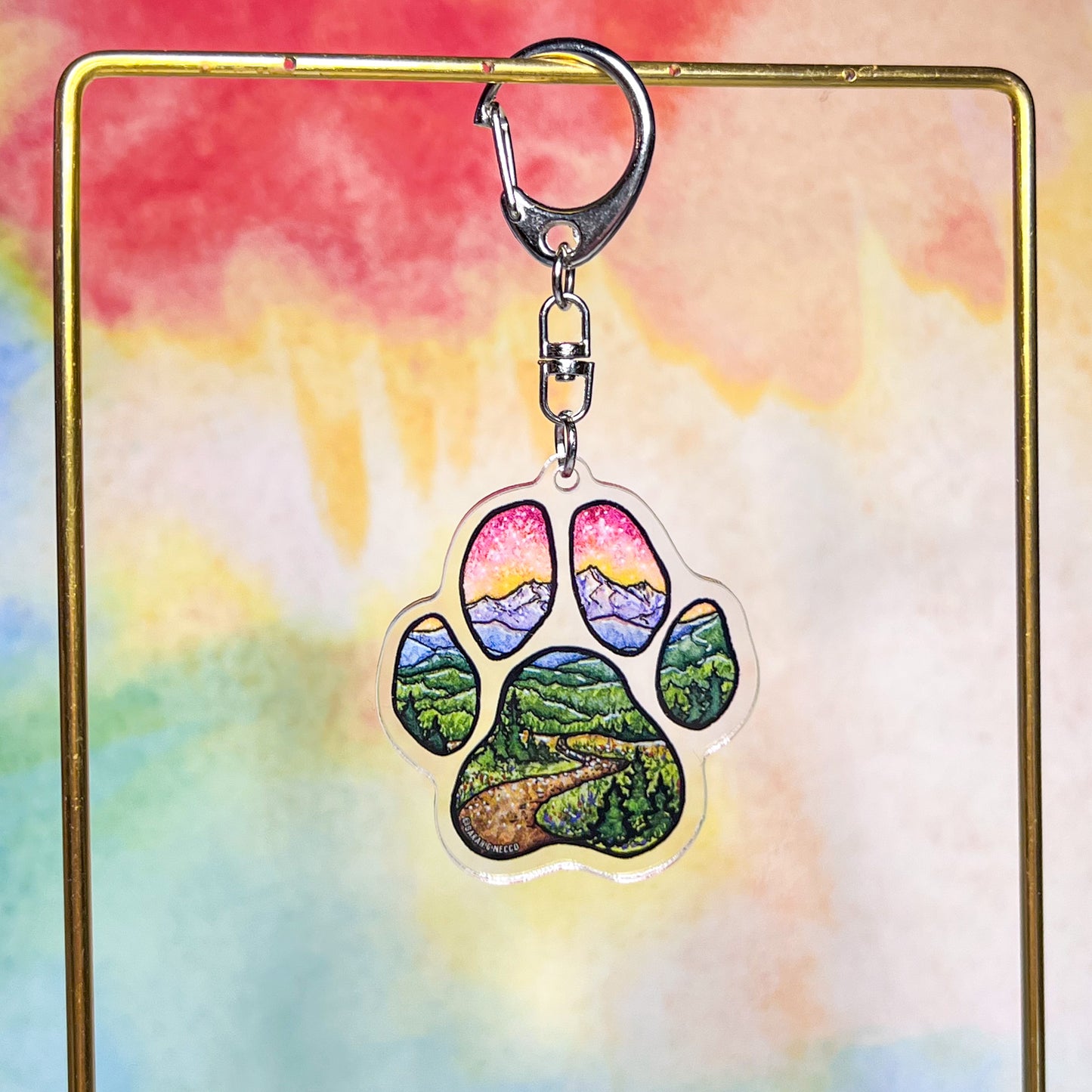 Adventure Buddy Dog Paw, 2" Double-Sided Acrylic High Quality Artist Keychain