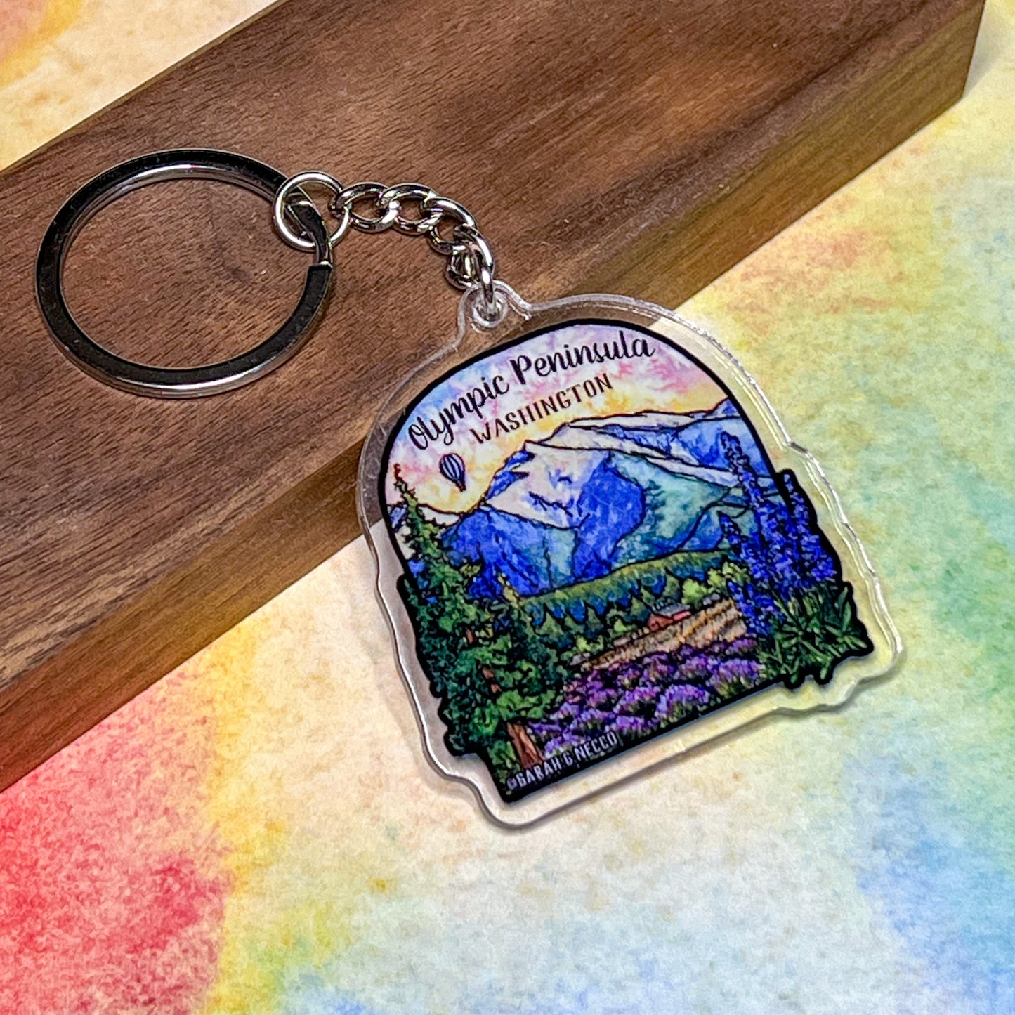 The Great Olympic Peninsula WA, 2" Double-Sided Acrylic High Quality Artist Keychain