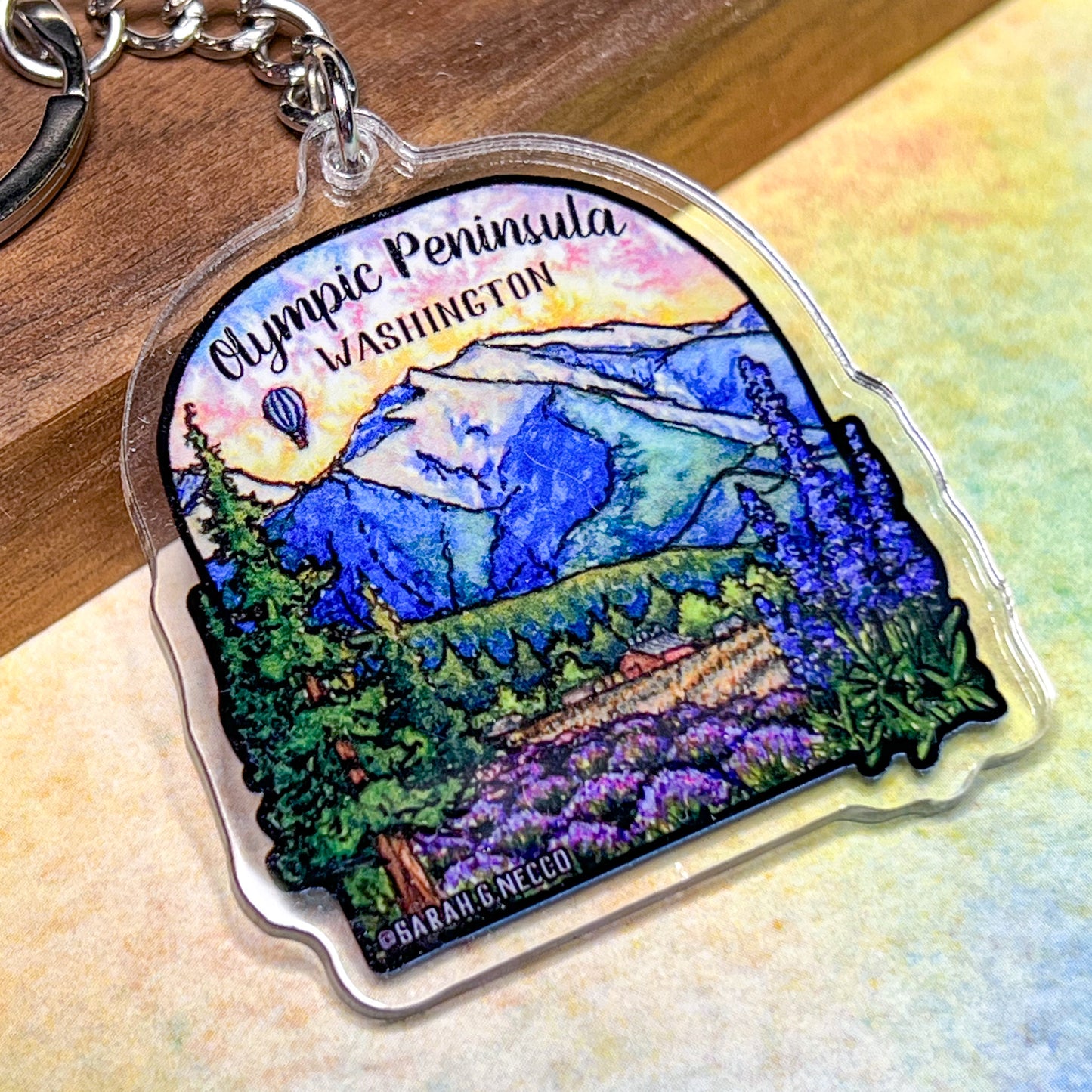 The Great Olympic Peninsula WA, 2" Double-Sided Acrylic High Quality Artist Keychain