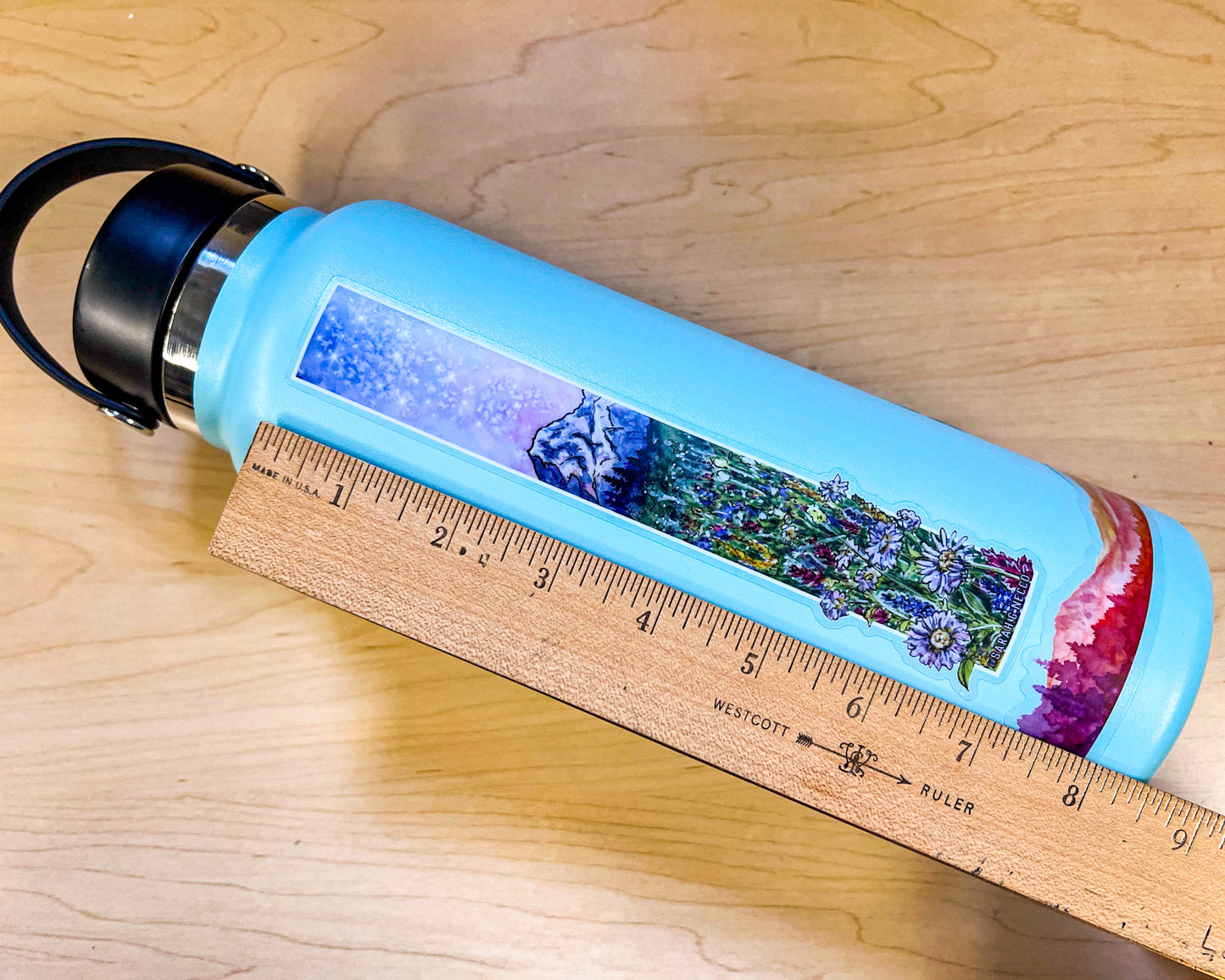 Mt. Rainer & Wildflowers, 1"x7" Tallscape® Sticker