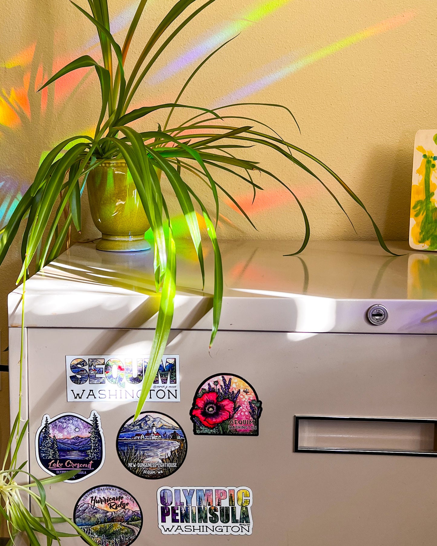 Magic Mushrooms, 3.5" Window Suncatcher Sticker, Makes Amazing Fractal Rainbows!
