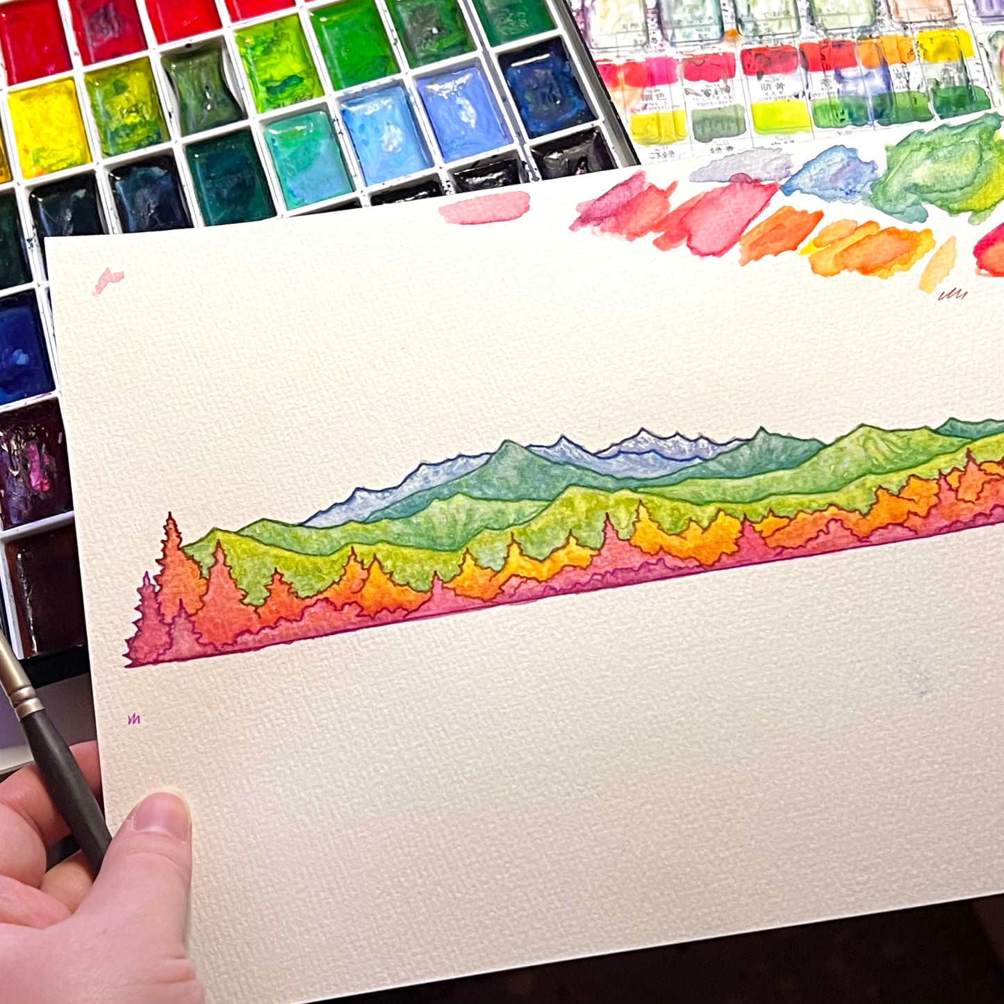 Rainbow Mountains, 12” Wrap Vinyl Die-Cut Sticker, Waterproof and Dishwasher Safe