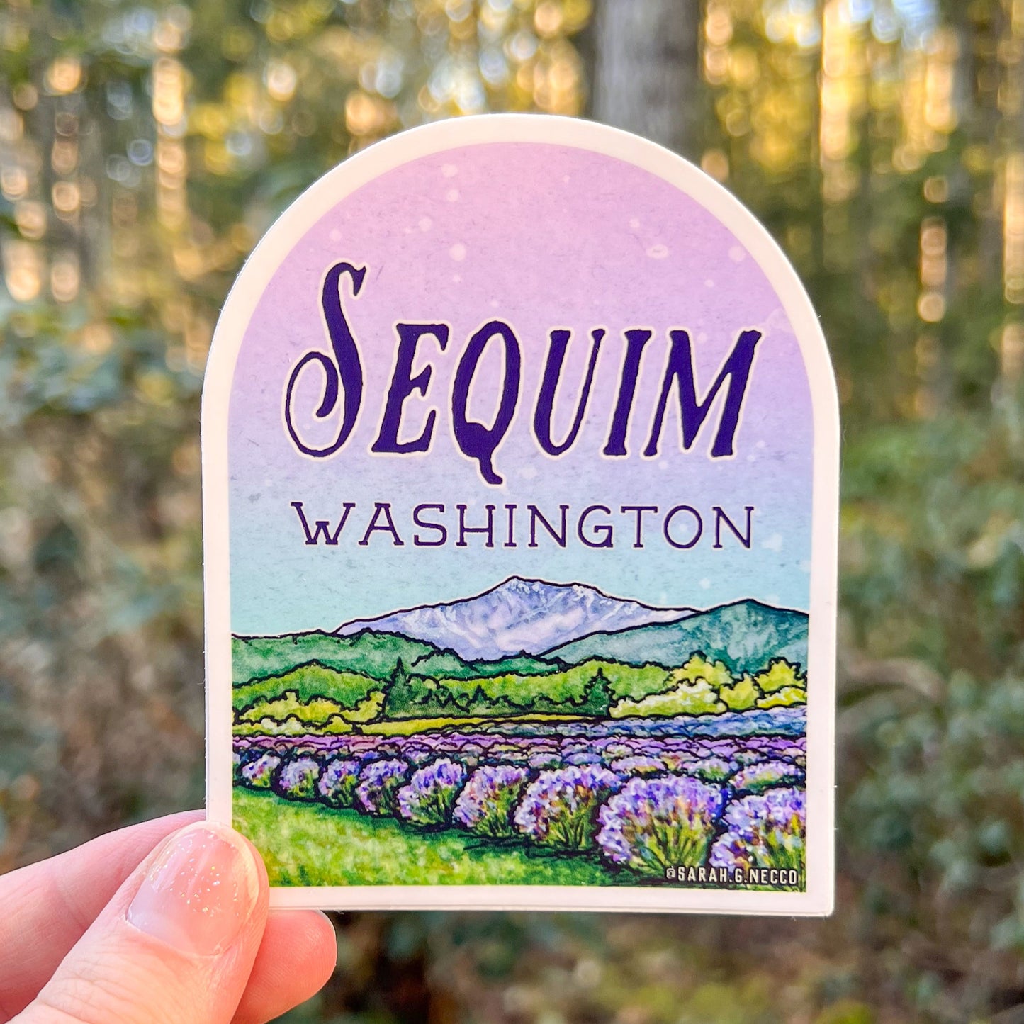 Sequim WA Lavender Fields, 3" Acrylic Magnet