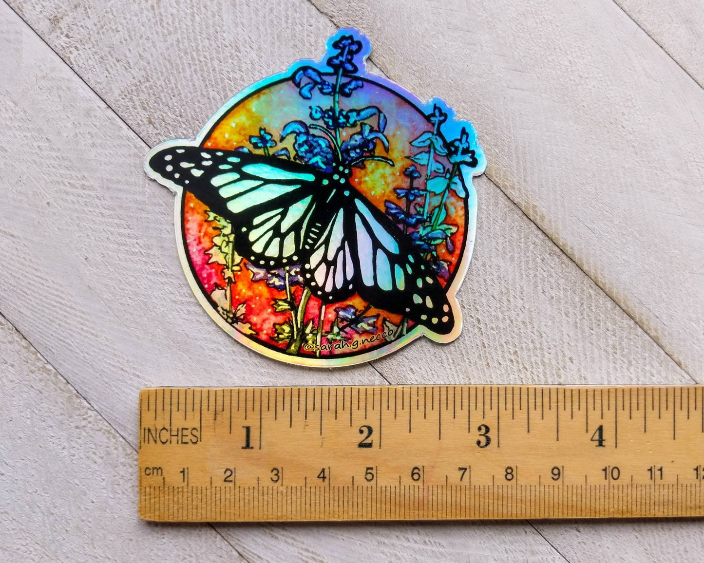 Monarch Butterfly, 3" Die-Cut Sticker, Holographic