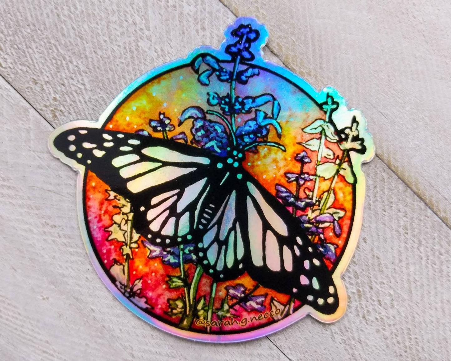 Monarch Butterfly, 3" Die-Cut Sticker, Holographic