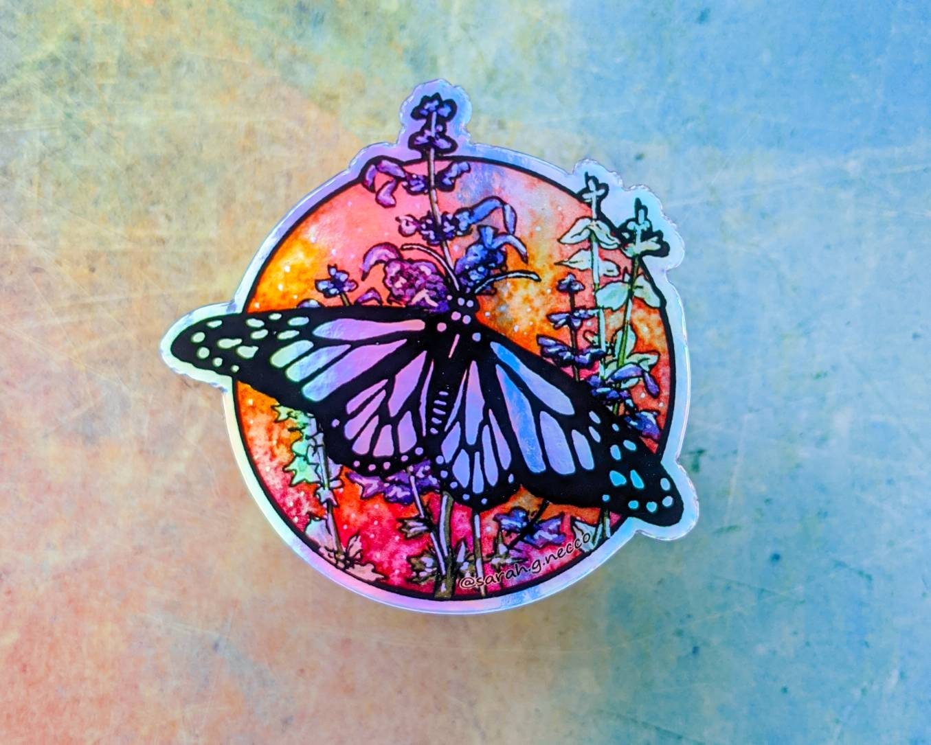 Monarch Butterfly, 3" Die-Cut Sticker, Holographic