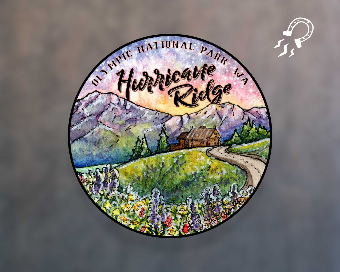 Hurricane Ridge, Olympic National Park, 3" x 3" Circle Magnet for Home, Office, and Car