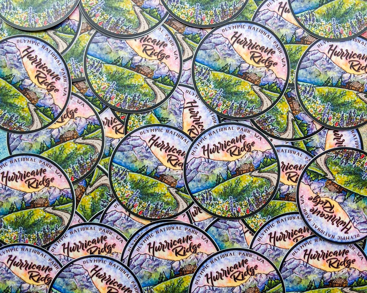 Hurricane Ridge, Olympic National Park, 3" Vinyl Circle Sticker