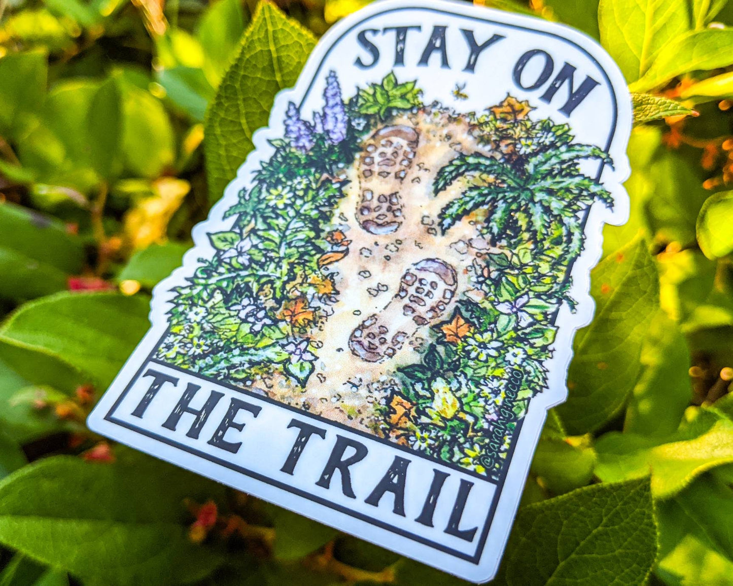 Stay On The Trail, Vinyl 3" Die-Cut Hiking Sticker