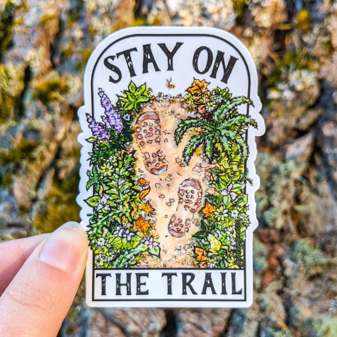Stay On The Trail, Vinyl 3" Die-Cut Hiking Sticker