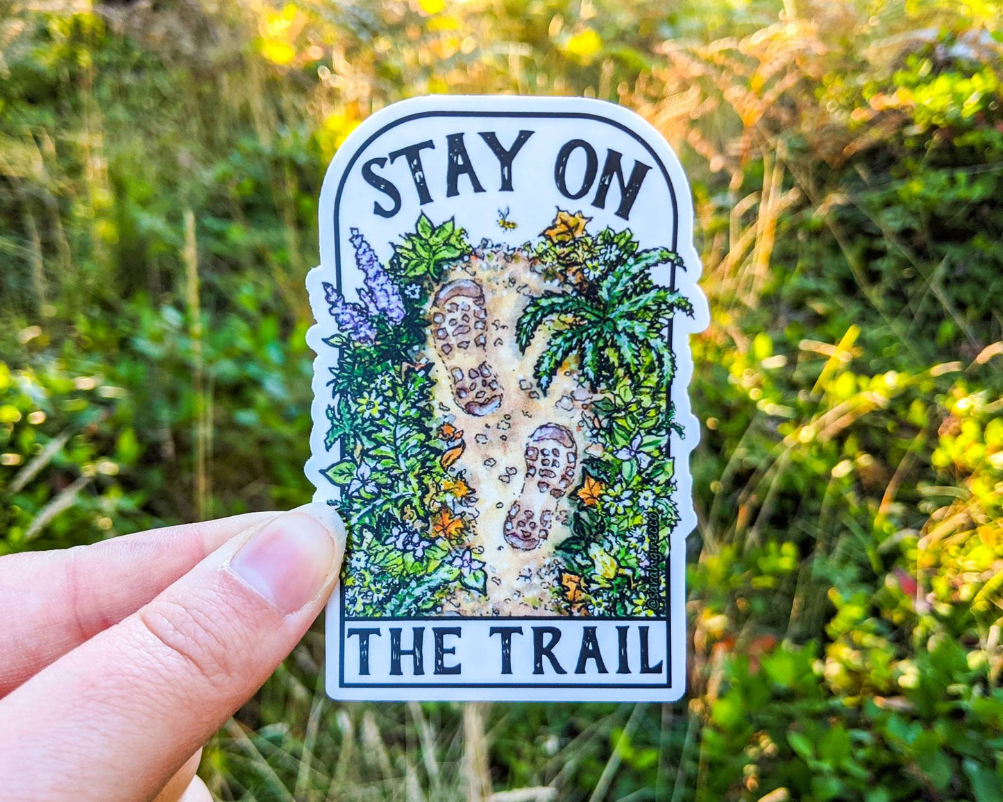 Stay On The Trail, Vinyl 3" Die-Cut Hiking Sticker