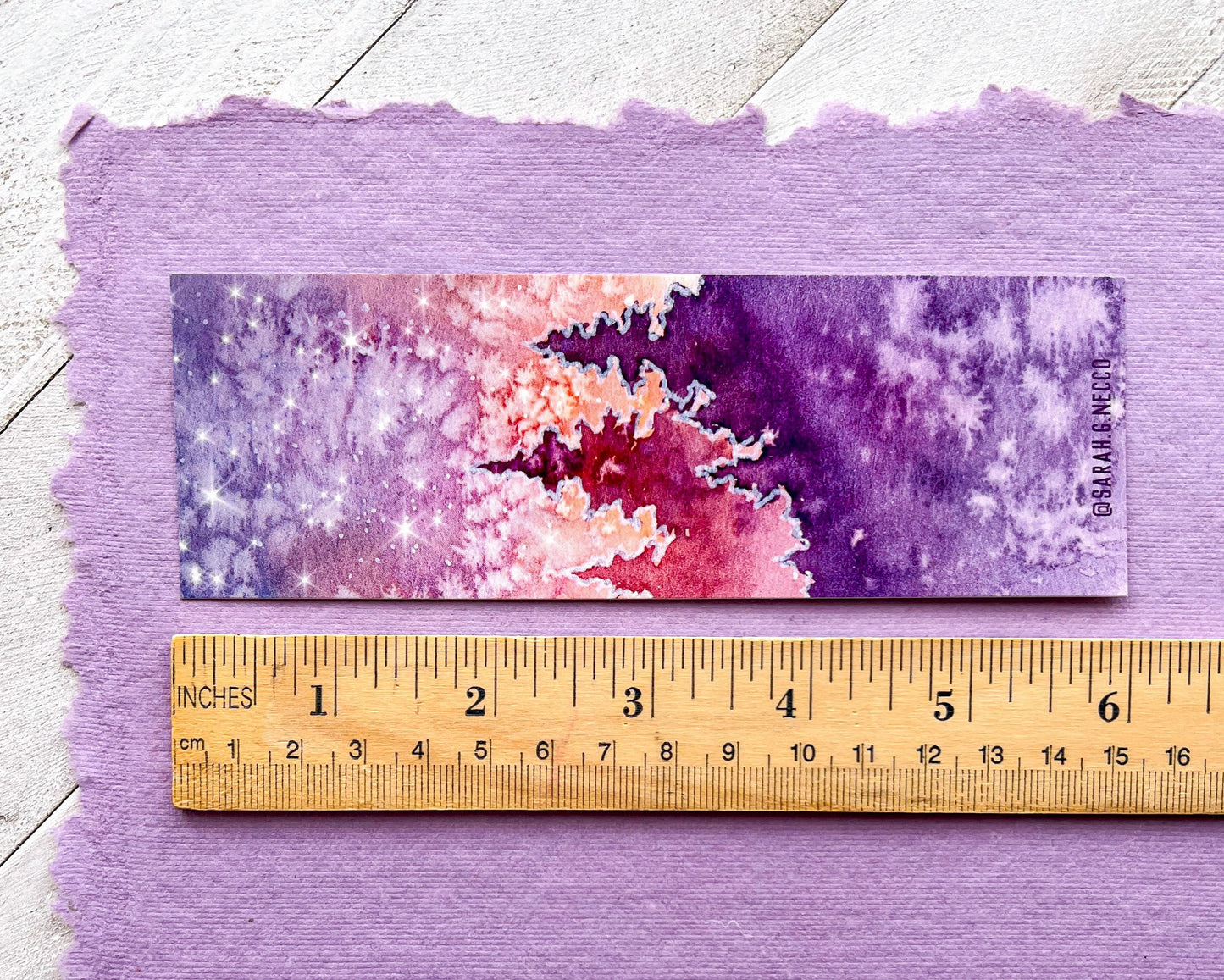 Watercolor Art Bookmark, 2”x6” Glossy Card Stock, The Olympic Mountains at Dusk