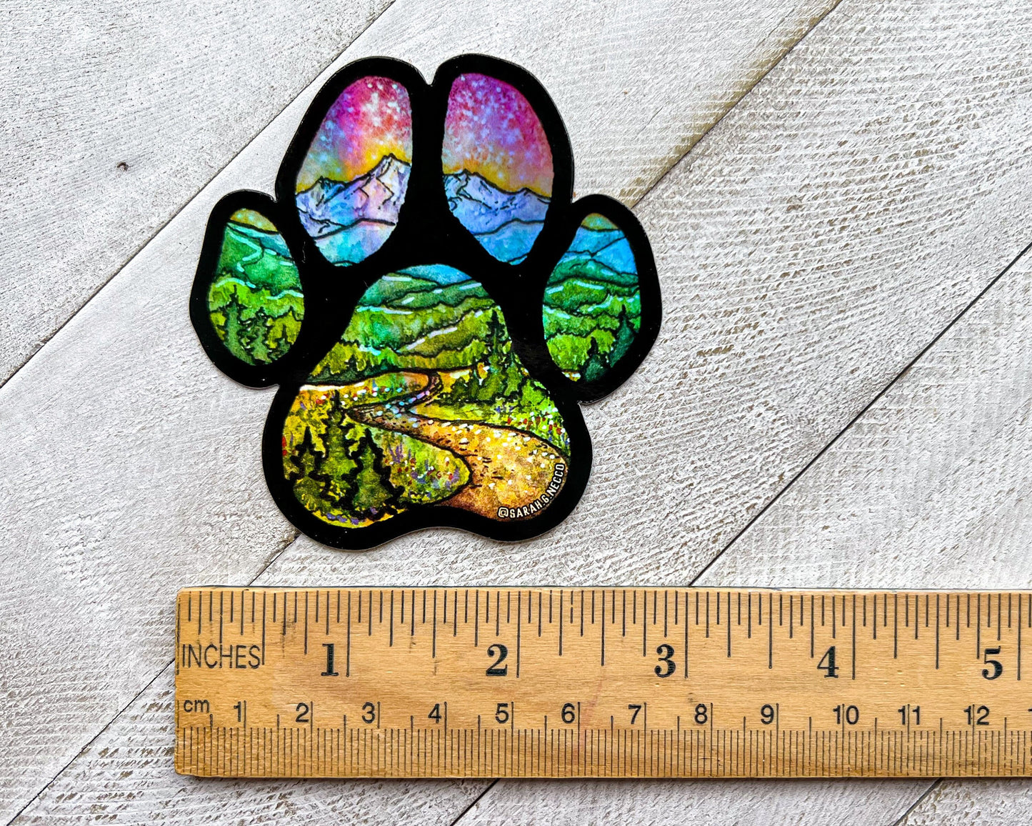 Adventure Buddy Dog Paw, Holographic 3” Die-cut Sticker