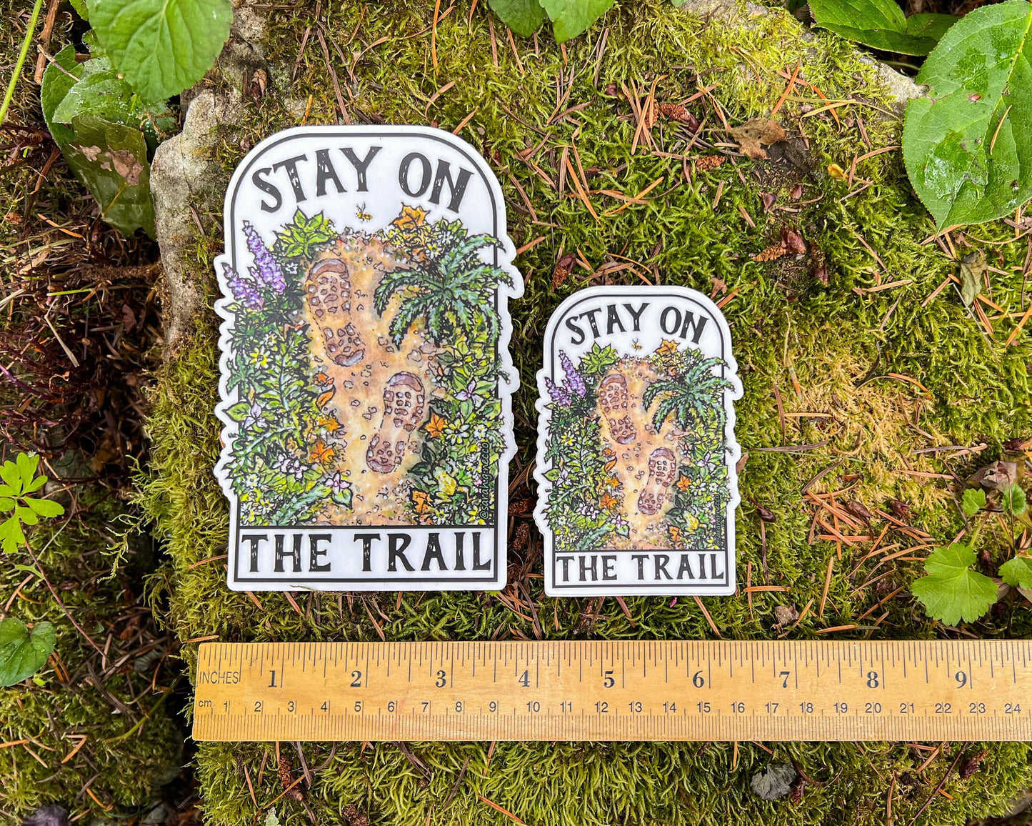 XL Stay On The Trail, Vinyl 5.5” Die-Cut Hiking Bumper Sticker