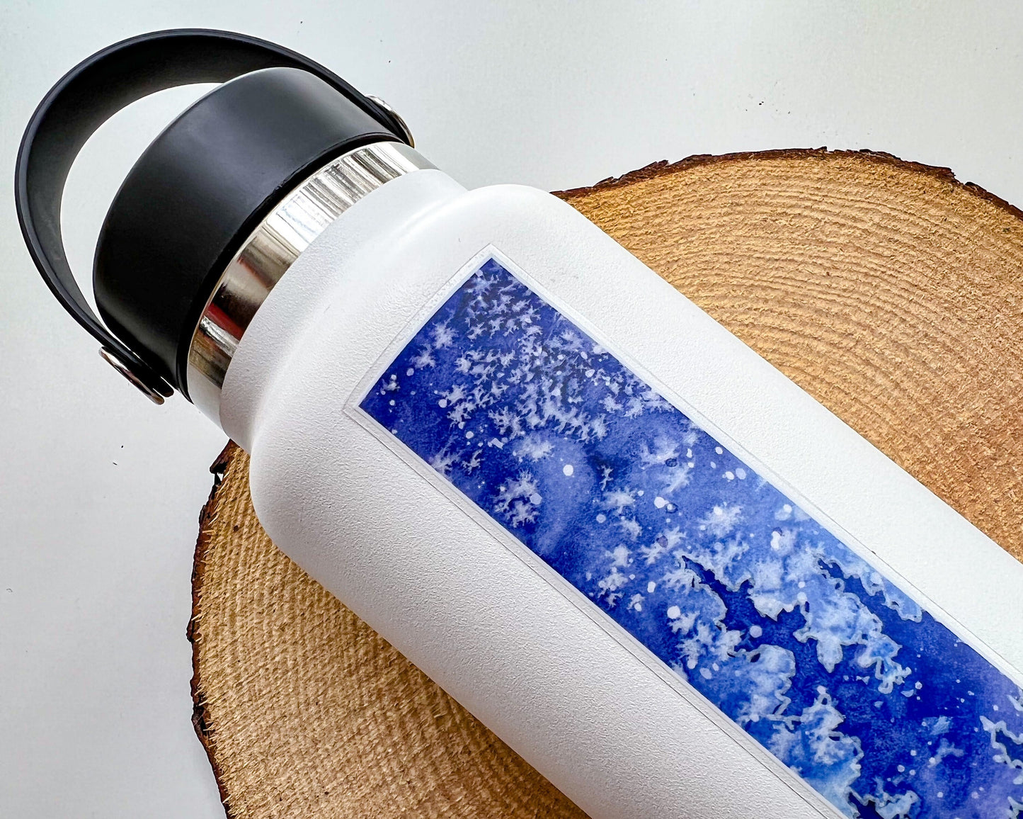 Winter Forest Night Tallscape™ Sticker, 1.5”x7" Clear Vinyl Die Cut Sticker, Waterproof and Dishwasher Safe