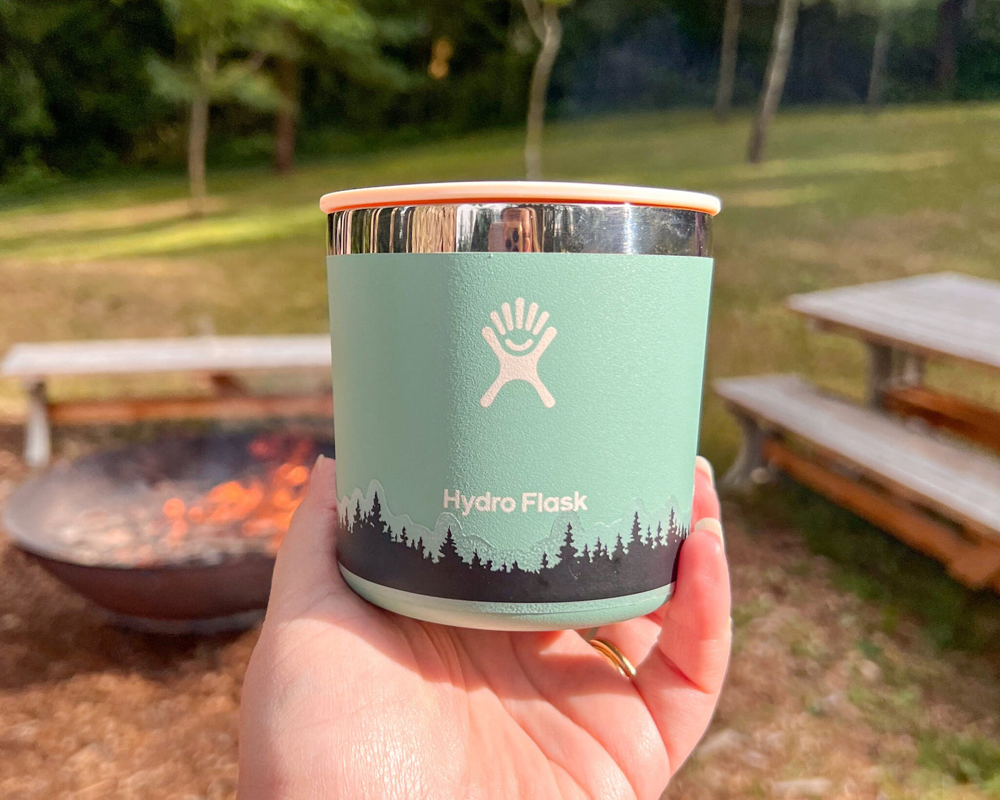 Silhouette Treescape Wrap Sticker, 1”x8.4" Clear Vinyl Die Cut Sticker, Waterproof and Dishwasher Safe