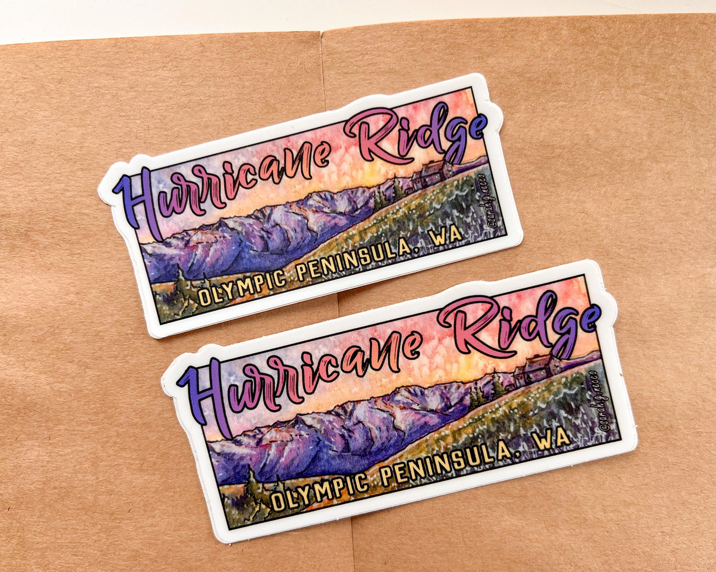 Hurricane Ridge Mountainscape, Olympic National Park Vinyl 3" Die-Cut Sticker