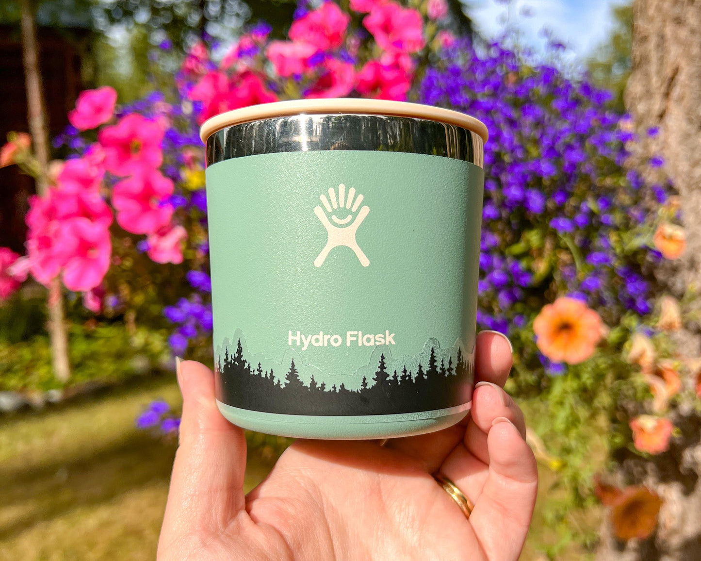Silhouette Treescape Wrap Sticker, 1”x8.4" Clear Vinyl Die Cut Sticker, Waterproof and Dishwasher Safe