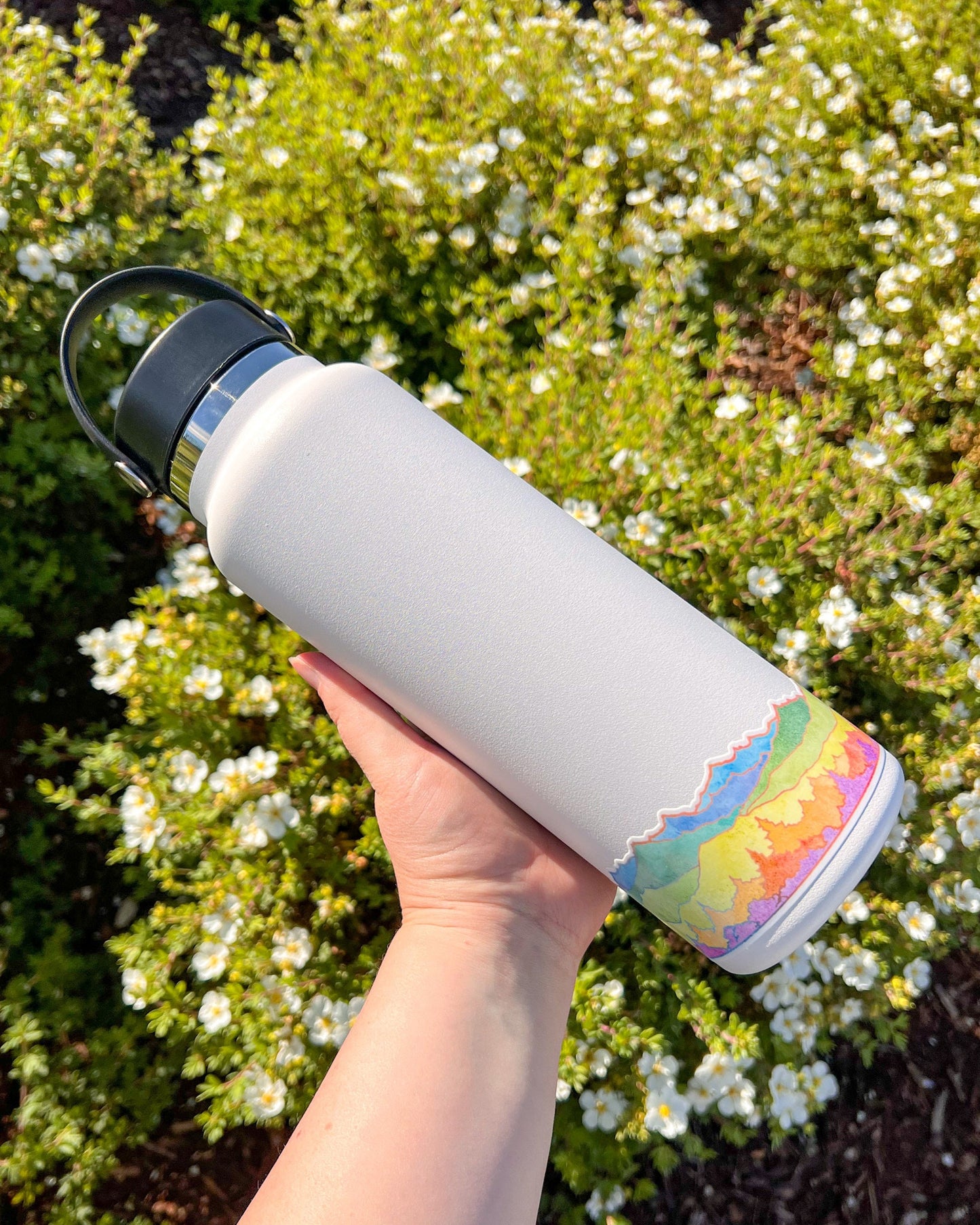 Rainbow Mountains, 10” Wrap Vinyl Die-Cut Sticker, Waterproof and Dishwasher Safe
