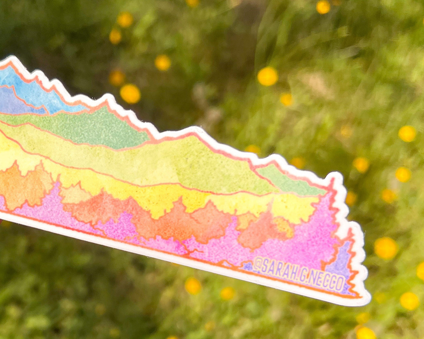 Rainbow Mountains, 10” Wrap Vinyl Die-Cut Sticker, Waterproof and Dishwasher Safe