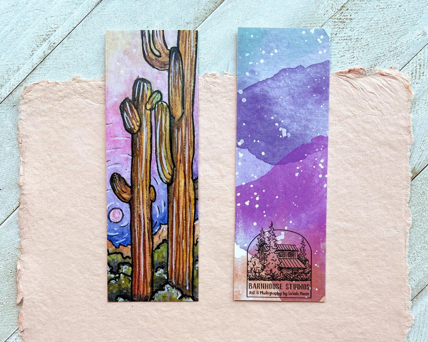 Watercolor Art Print Bookmark, 2”x6” Glossy Card Stock, Sedona Sunset
