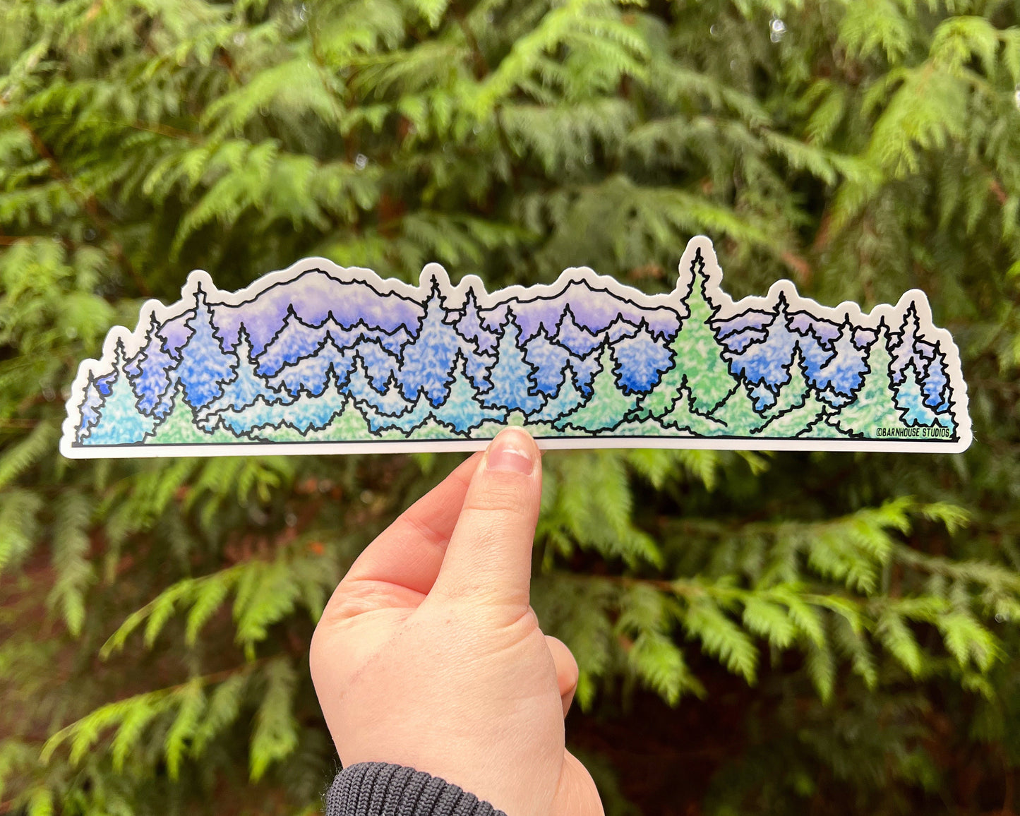Winter Forest, 10” Wrap Vinyl Die-Cut Sticker, Waterproof and Dishwasher Safe