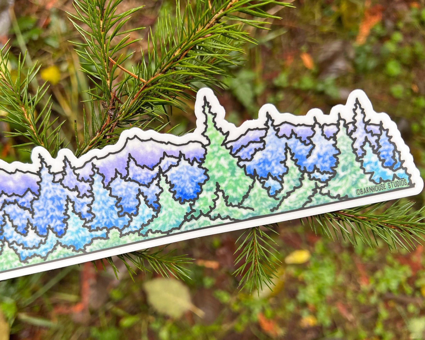 Winter Forest, 10” Wrap Vinyl Die-Cut Sticker, Waterproof and Dishwasher Safe
