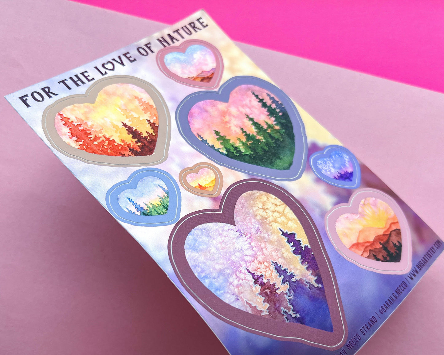 For the Love of Nature Sticker Sheet, Matte Metallic Vinyl