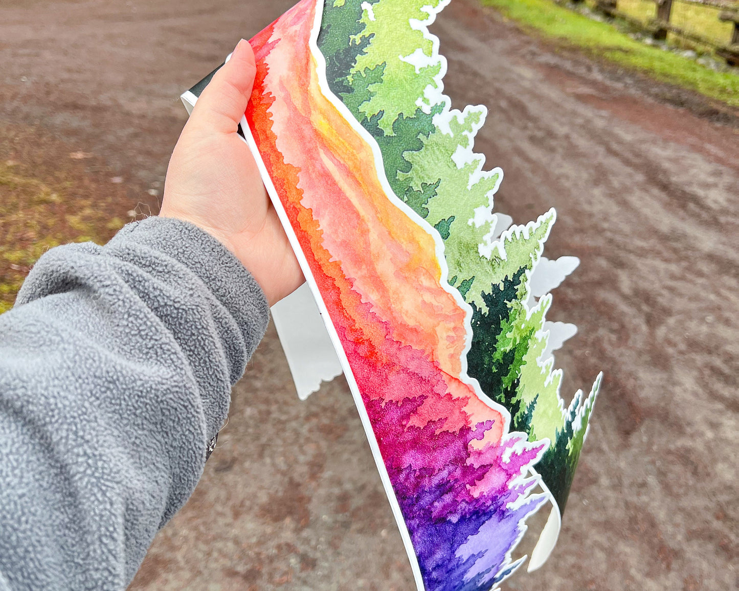 EXTRA LARGE Northwest Evergreen Trees Wrap Sticker, 3’ x 6” Clear Vinyl Die Cut Sticker, Waterproof and Weatherproof Safe