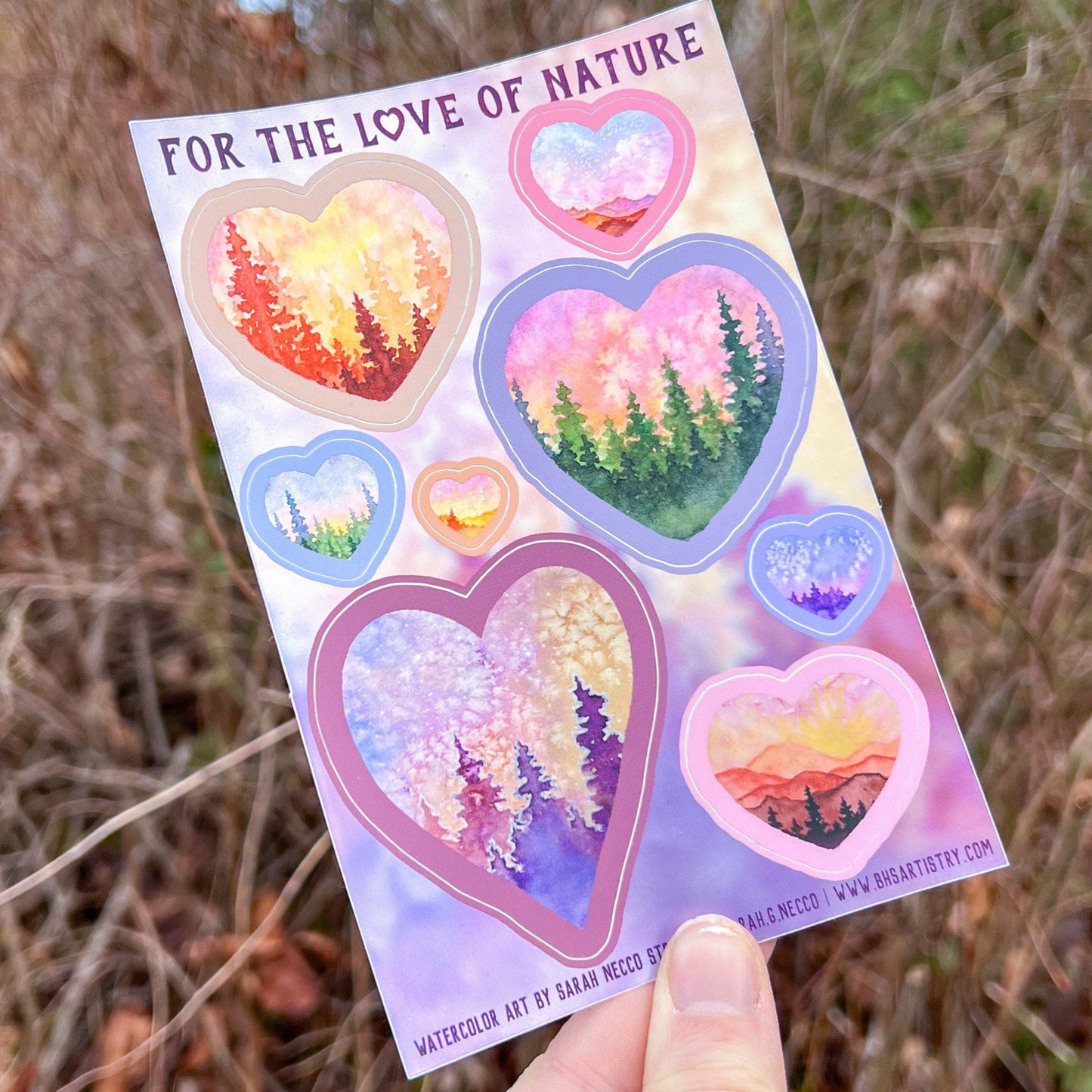 For the Love of Nature Sticker Sheet, Matte Metallic Vinyl