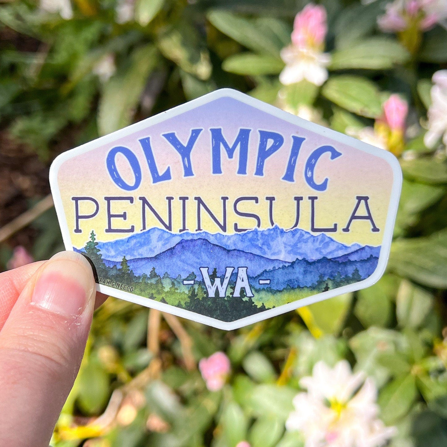 Northwest Landscape Olympic Peninsula, WA, 3” Vinyl Die-Cut Sticker