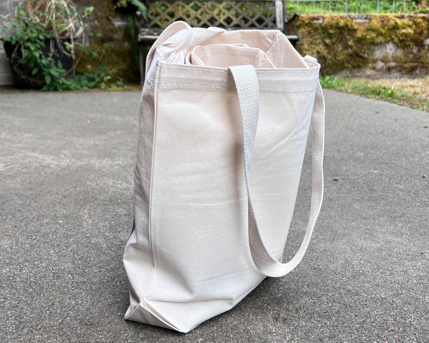 Watercolor Landscape Squares Tote Bag, 13”x13” Gusseted High Quality Canvas, Watercolor Art