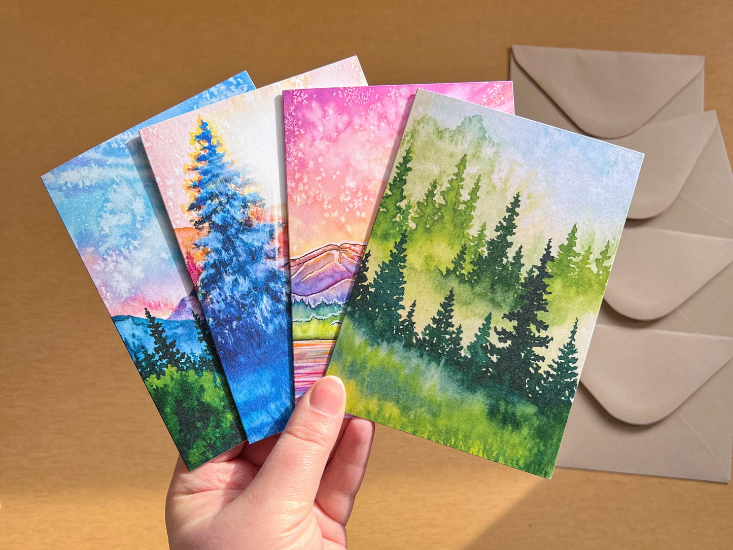 The Olympics at Dusk, 4"x5.5" Blank Card & White Envelope, Olympic National Park