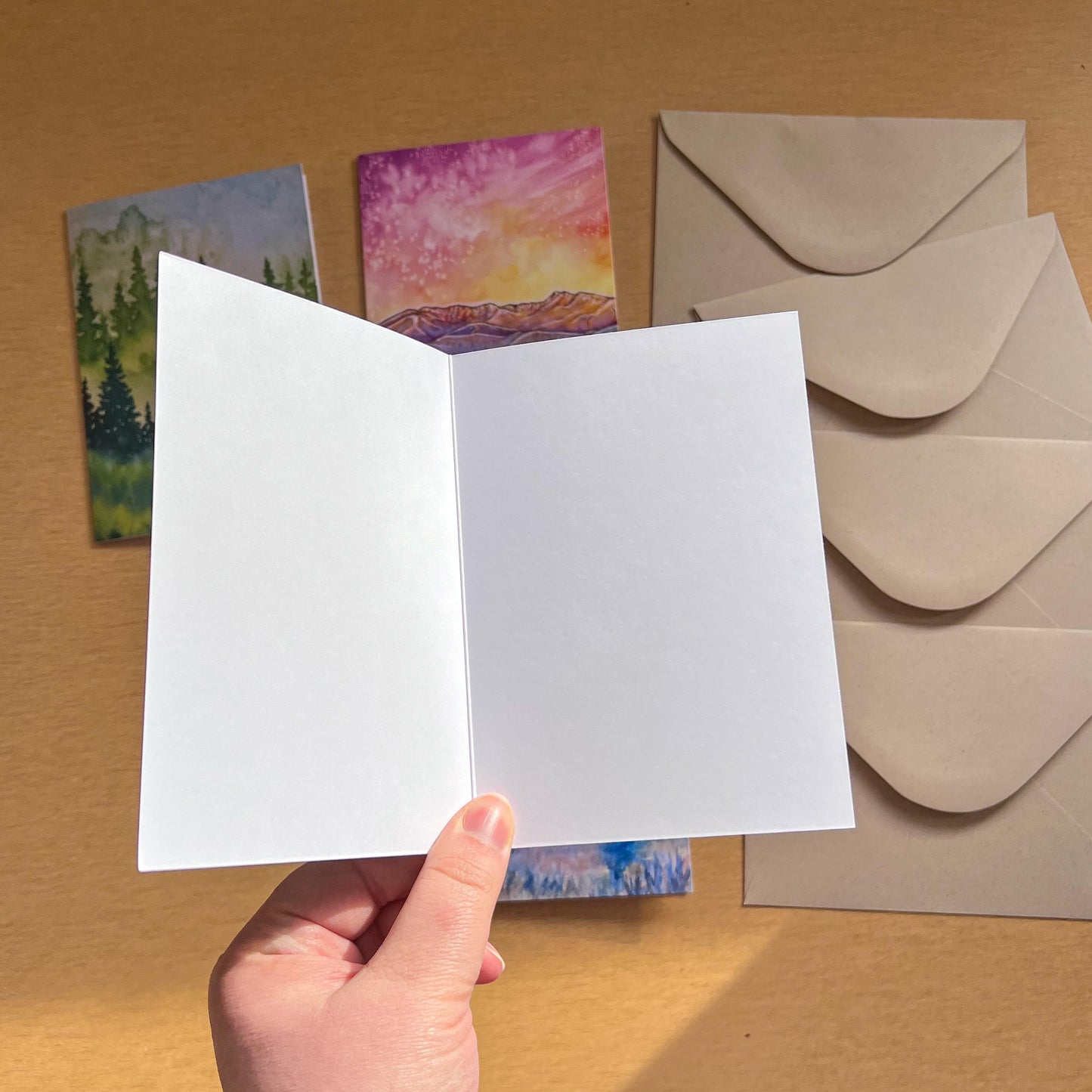 The Olympics at Dusk, 4"x5.5" Blank Card & White Envelope, Olympic National Park