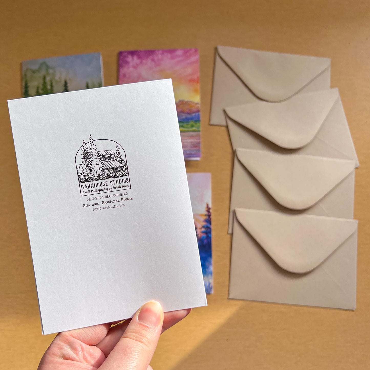 The Olympics at Dusk, 4"x5.5" Blank Card & White Envelope, Olympic National Park