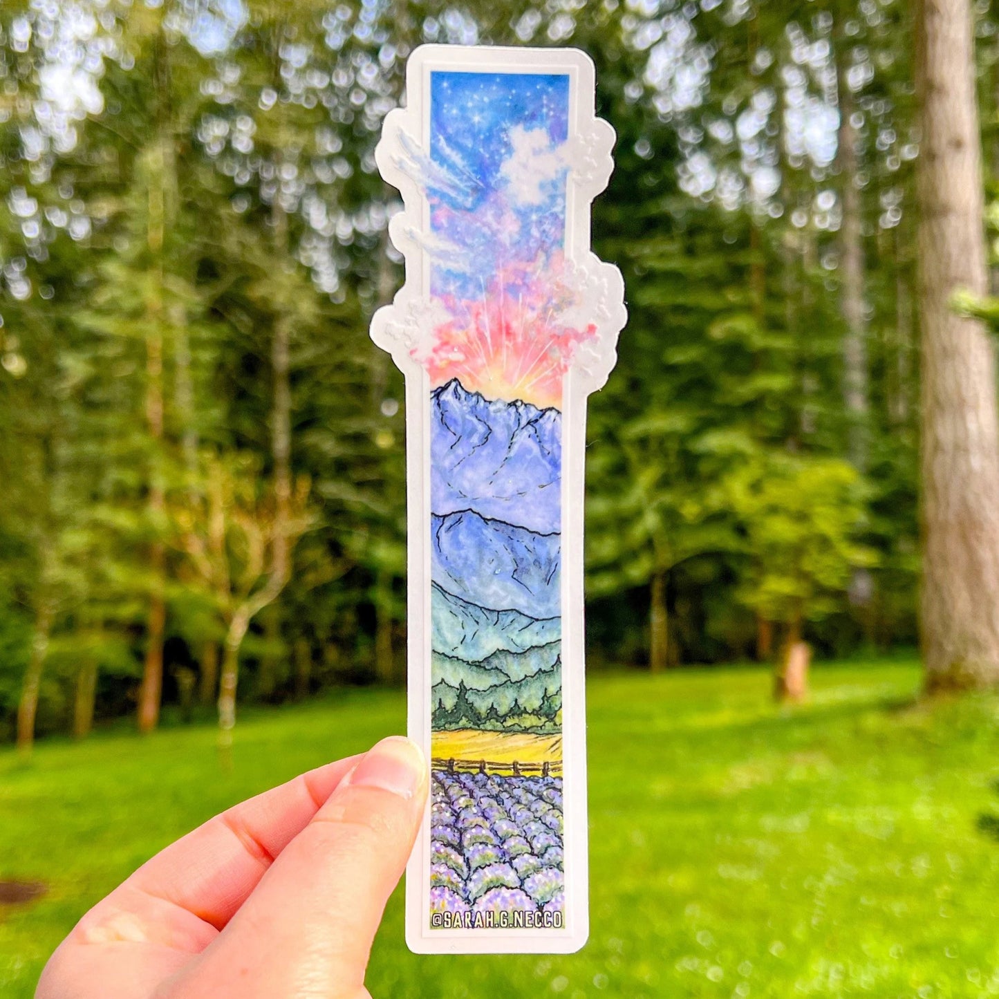 Sunrise Over the Olympic Peninsula Tallscape™ Sticker, 1.5”x7" Clear Vinyl