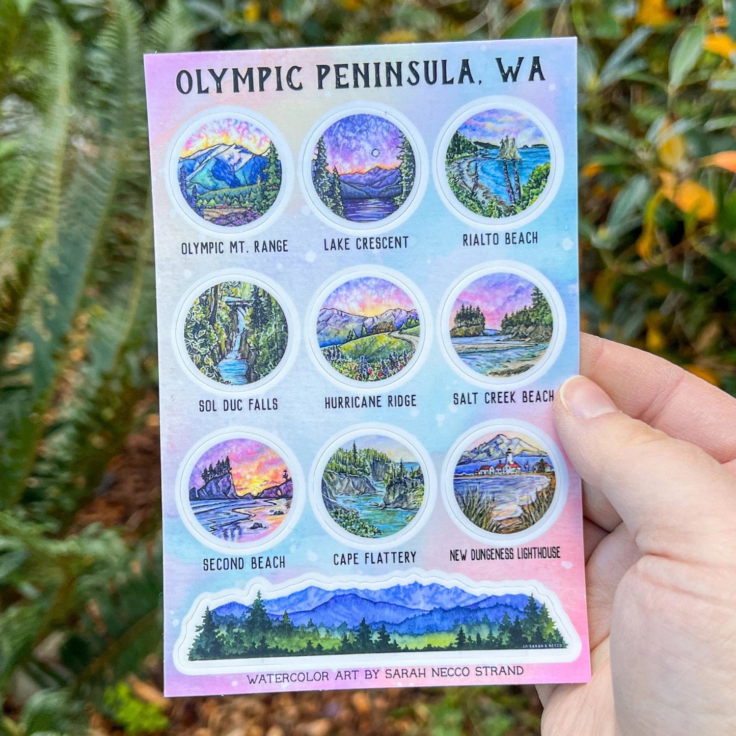 Places Around the Olympic Peninsula, Sticker Sheet with 10 Stickers
