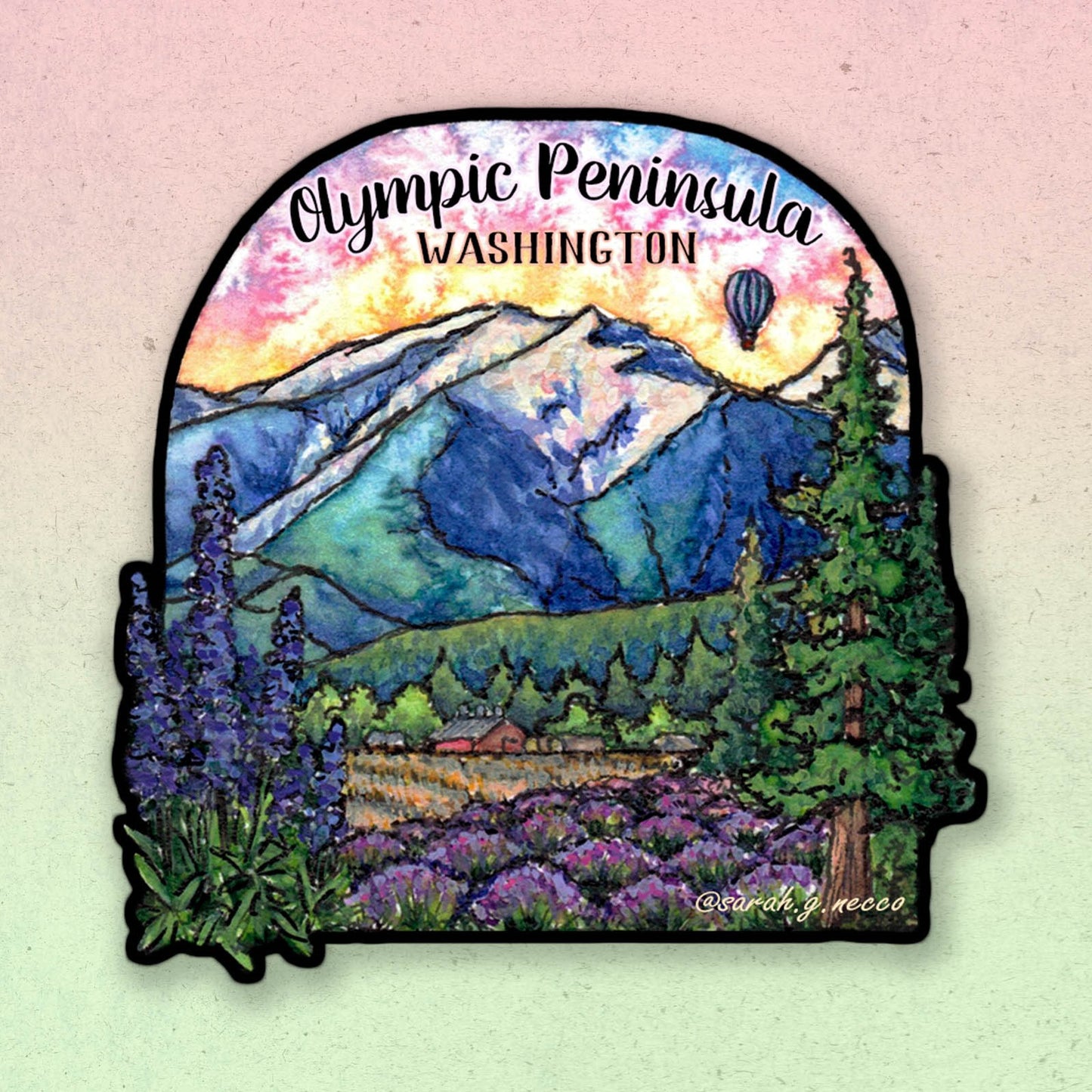 The Great Olympic Peninsula WA, Vinyl 3" Die-Cut Sticker