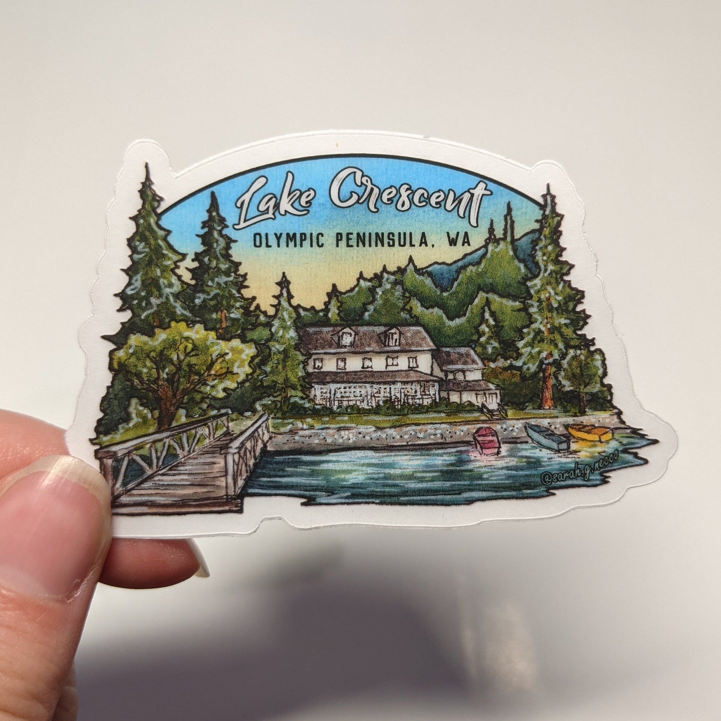 Lake Crescent Lodge ONP, 3" Die-Cut Sticker