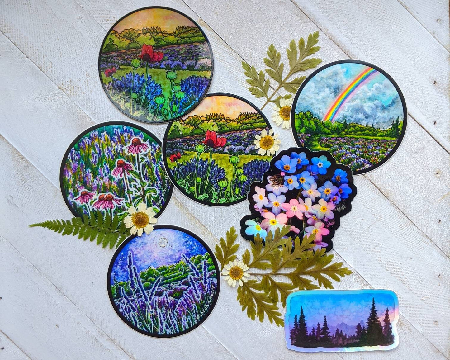 Lavender Galaxy, 3" Circle Vinyl Sticker