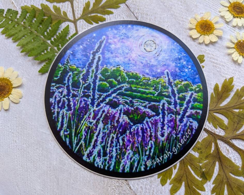 Lavender Galaxy, 3" Circle Vinyl Sticker