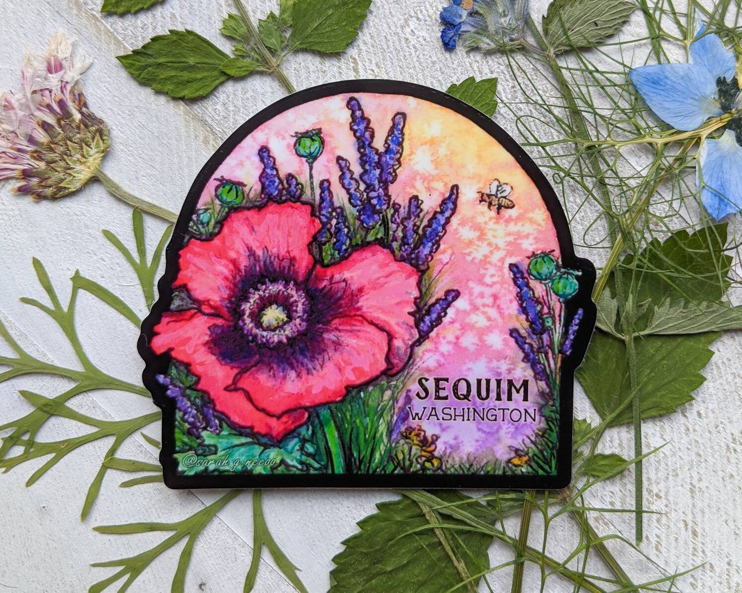 Flowers of Sequim, WA 3" Sticker