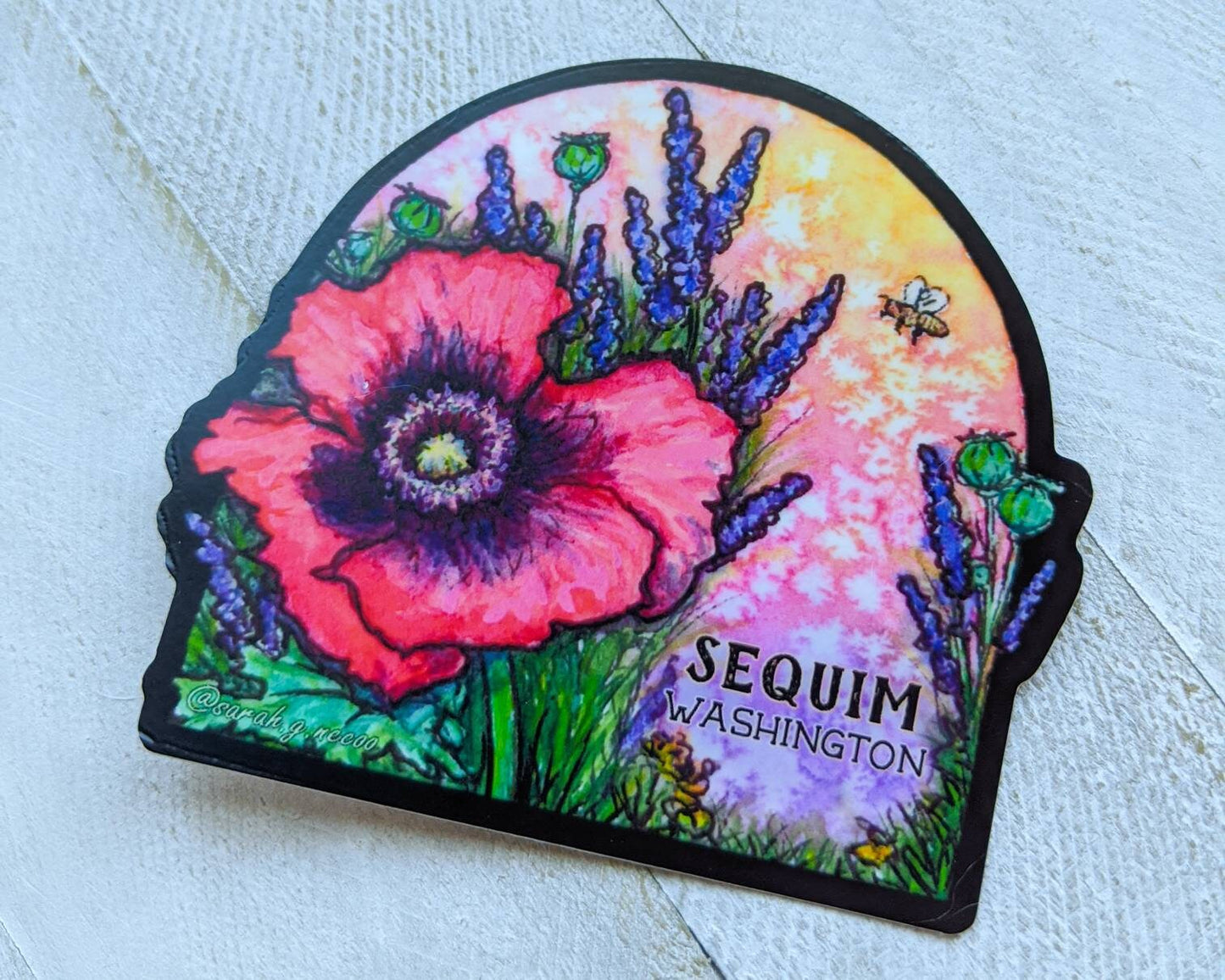 Flowers of Sequim, WA 3" Sticker