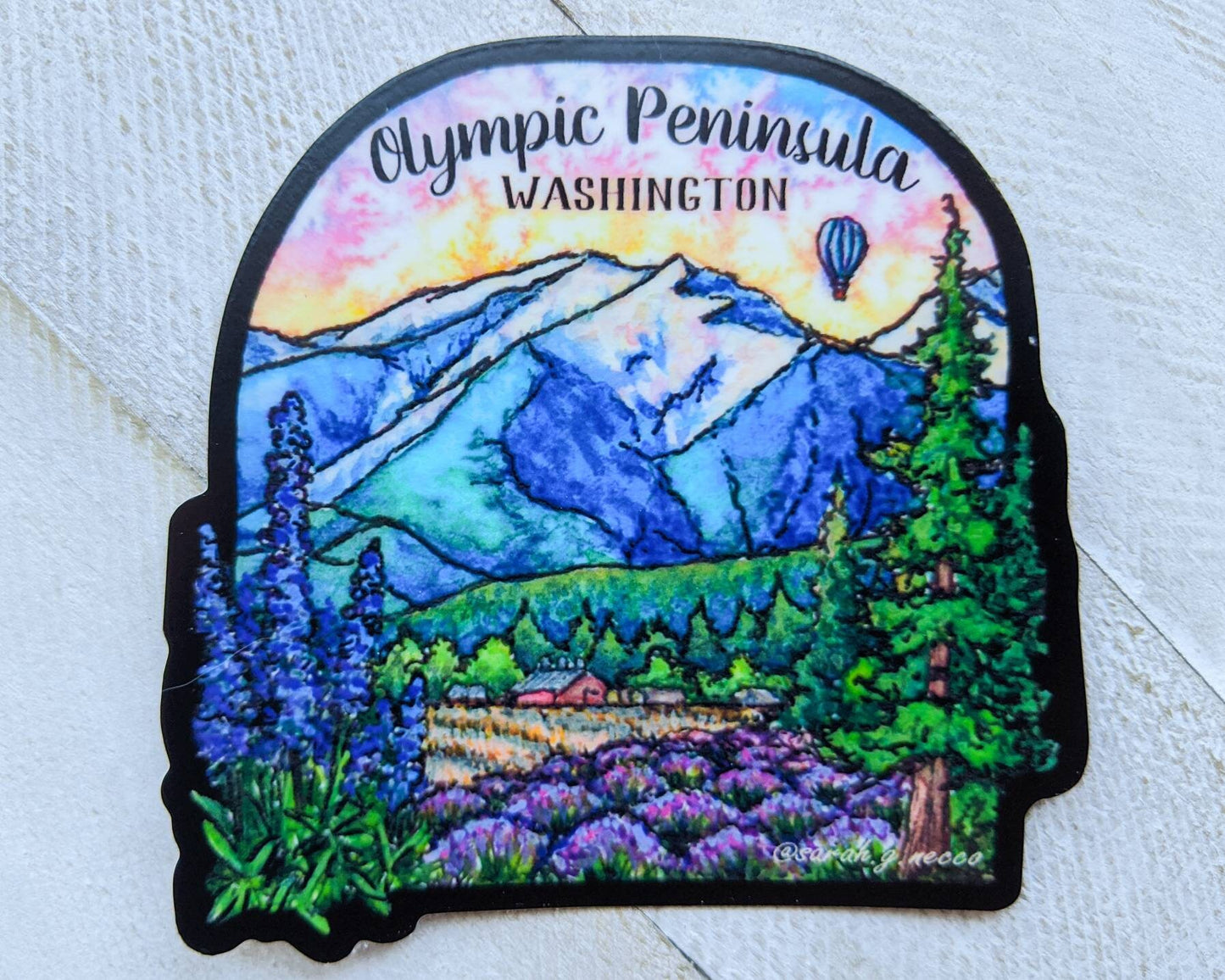The Great Olympic Peninsula WA, Vinyl 3" Die-Cut Sticker