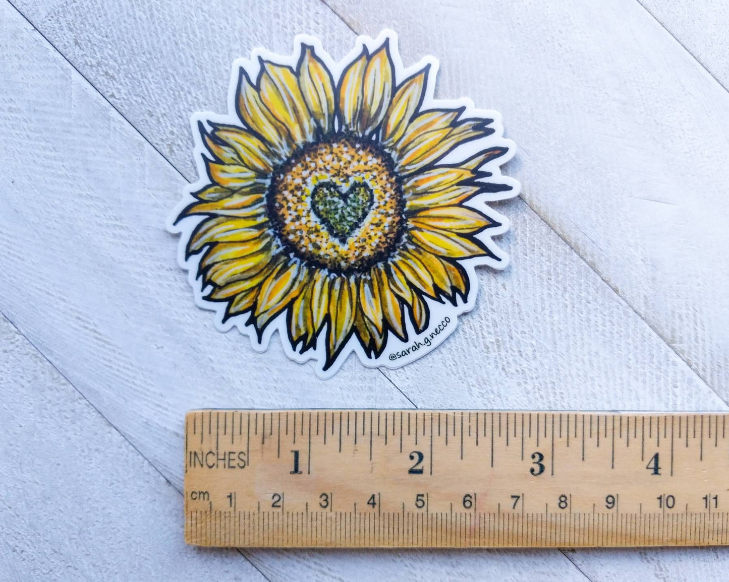 Sunflower Love, 3" Vinyl Die-Cut Sticker