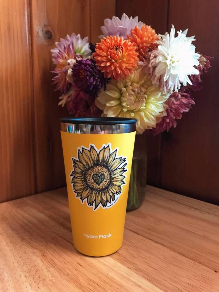 Sunflower Love, 3" Vinyl Die-Cut Sticker